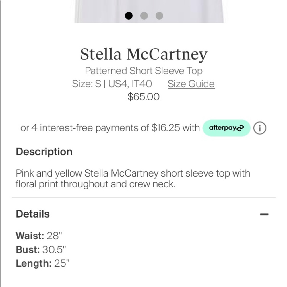 Stella McCartney floral T-shirt size small - Picture 4 of 5